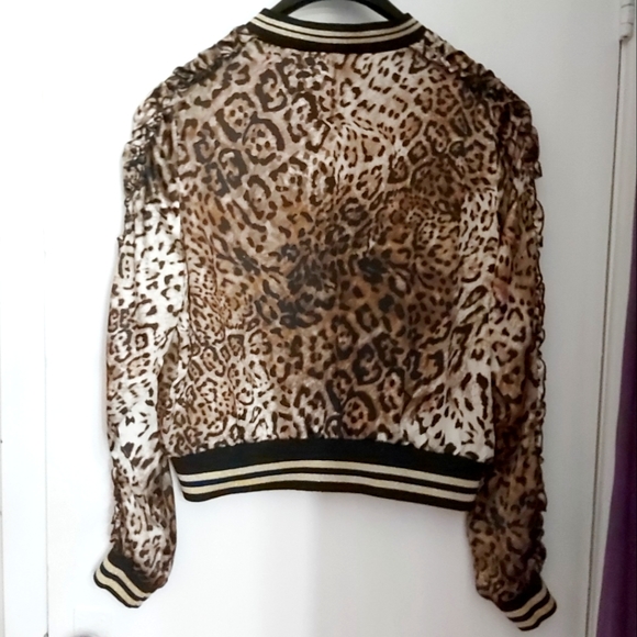 Large A.calin Leopardprint/Ruffled Sleeved Jacket - Picture 2 of 2